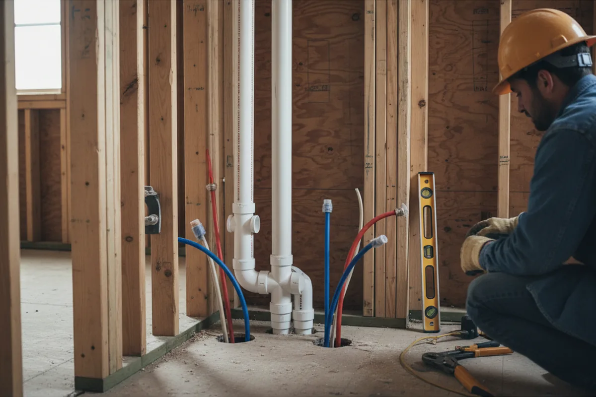 Drain and supply rough-in during Toilet Repair and Installation in Hooksett
