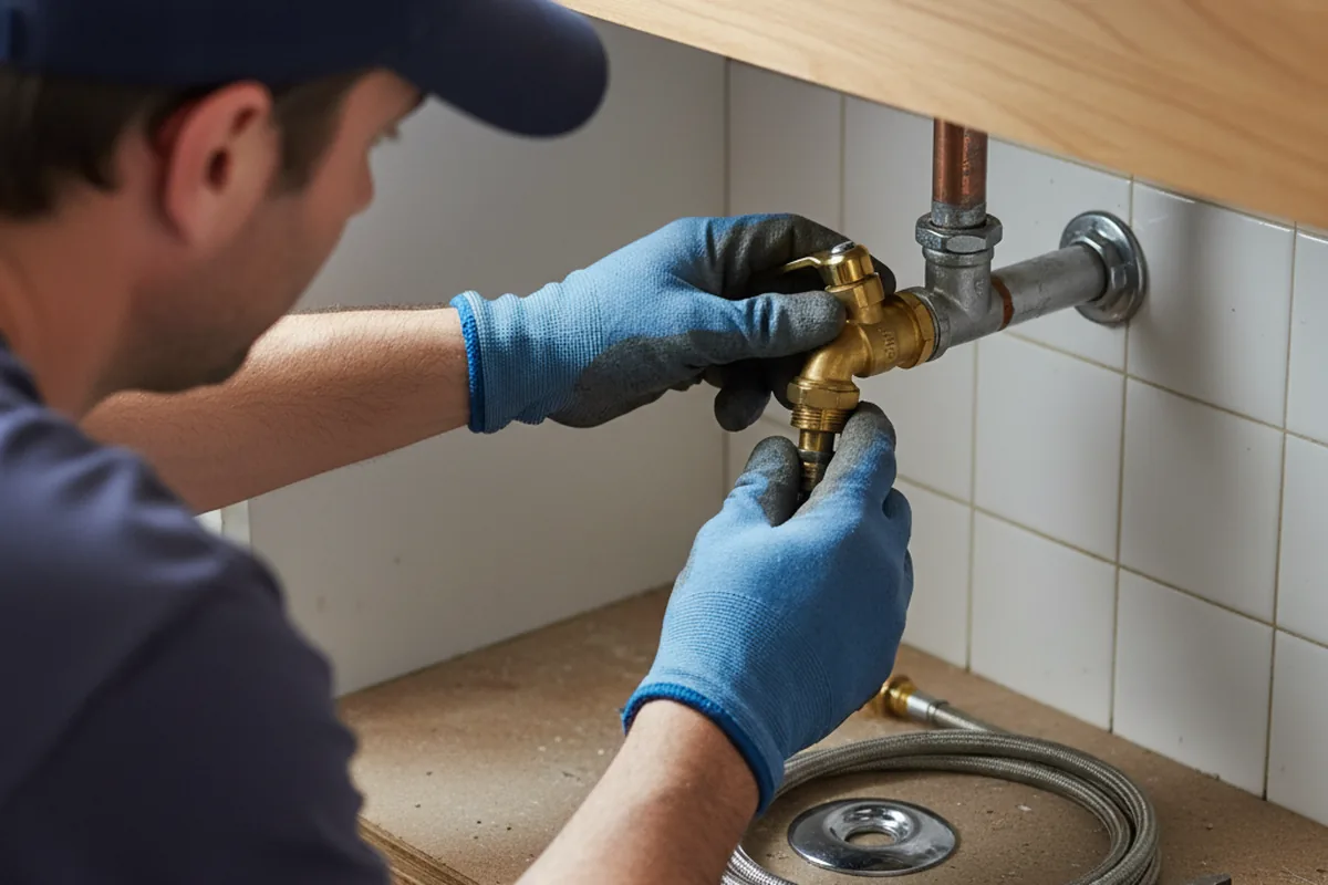 Shutoff valve and fitting work during Burst Pipe Repair in Hooksett
